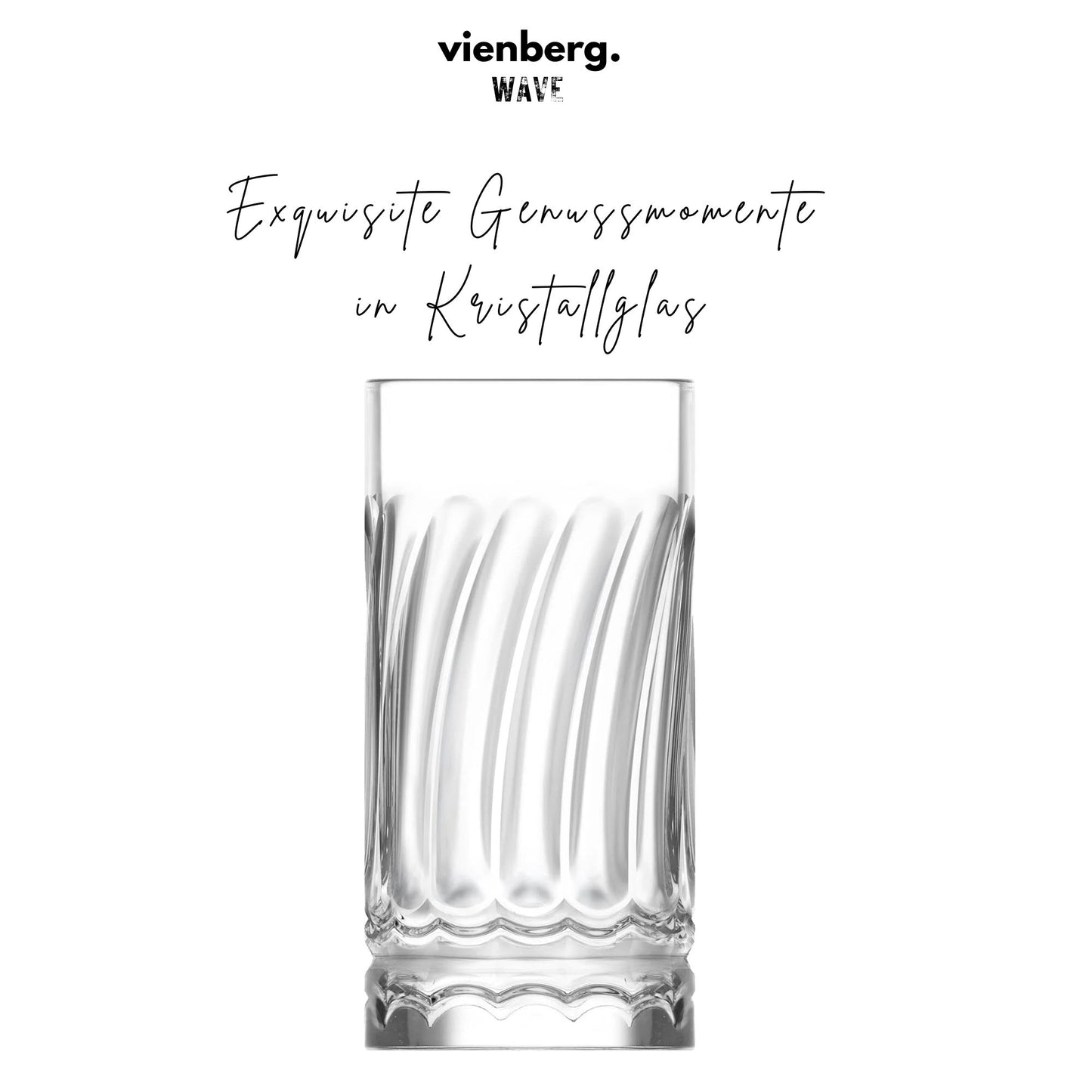 Wave 6 Stück Matcha Gläser 390ml Wellen-Design, extra schwer & massiv