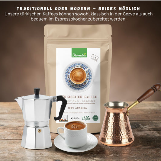 Türkischer Kaffee 200g – 100% Arabica, fein gemahlen, traditionell geröstet, intensives Aroma, ideal für Cezve & Espressokocher