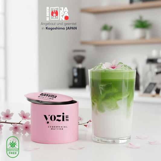 Premium Ceremonial Sakura Matcha aus Kagoshima | 30g in Dose | japanischen Kirschblüten | Pestizidfreier Matcha-Tee