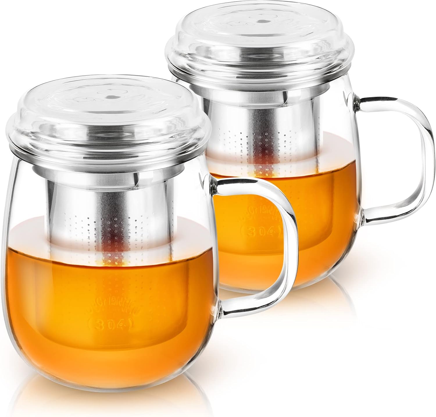 2-teiliges Teeglas mit Edelstahl-Sieb Set, 430 ml – Vienberg GmbH