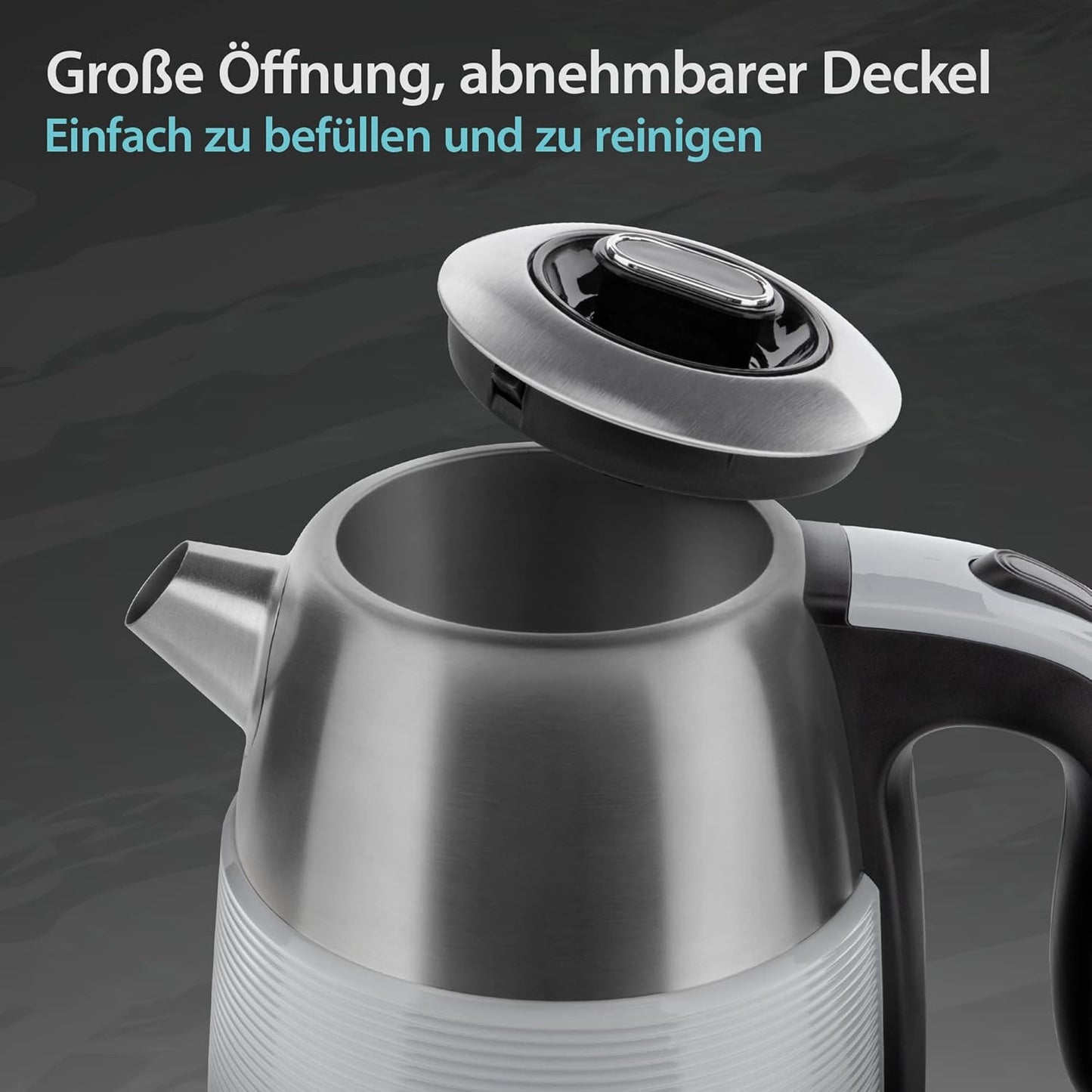 Retro Edelstahl Wasserkocher 1.7L mit Analogen Thermometer