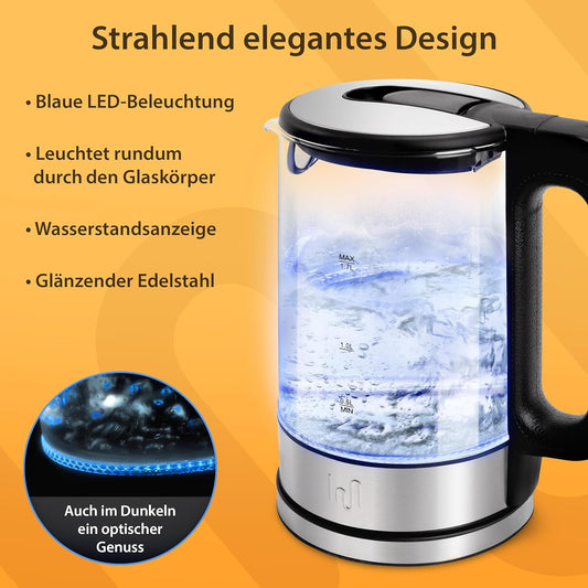LED Glas Wasserkocher 1.7L Classic