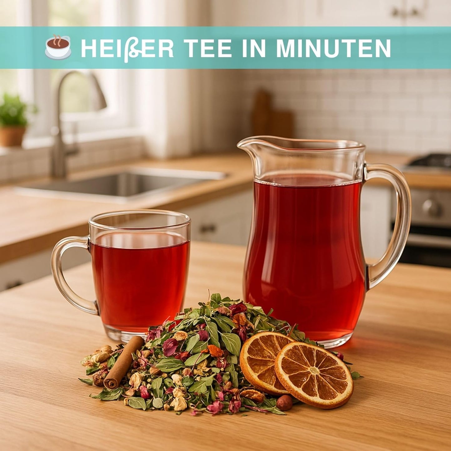 Frühlingstee, 100 g aromatische Kräuter-Früchtetee-Mischung