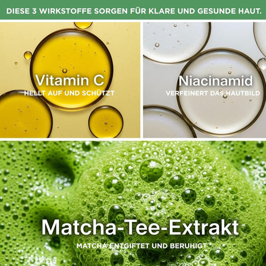 Matcha Gesichtsseife – mit Vitamin C & Niacinamid – Für klare, strahlende Haut – Vegane Pflege für alle Hauttypen – 100g