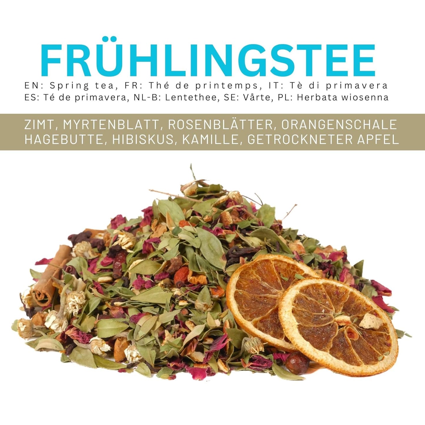 Frühlingstee, 100 g aromatische Kräuter-Früchtetee-Mischung