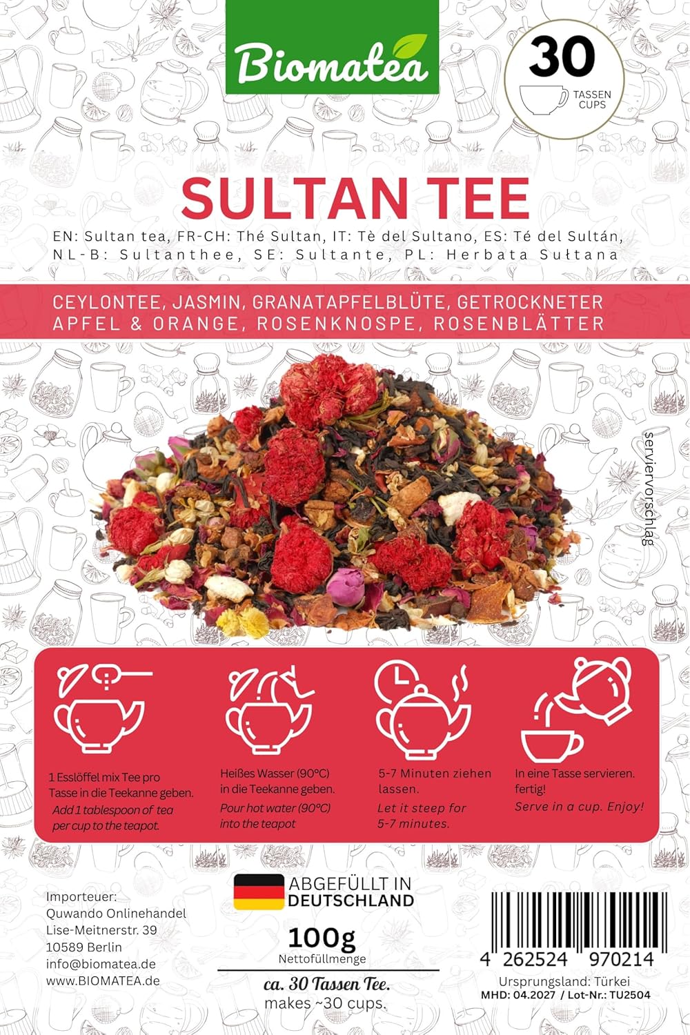 Sultan Tee, 100g, Blüten Mischungs-Tee