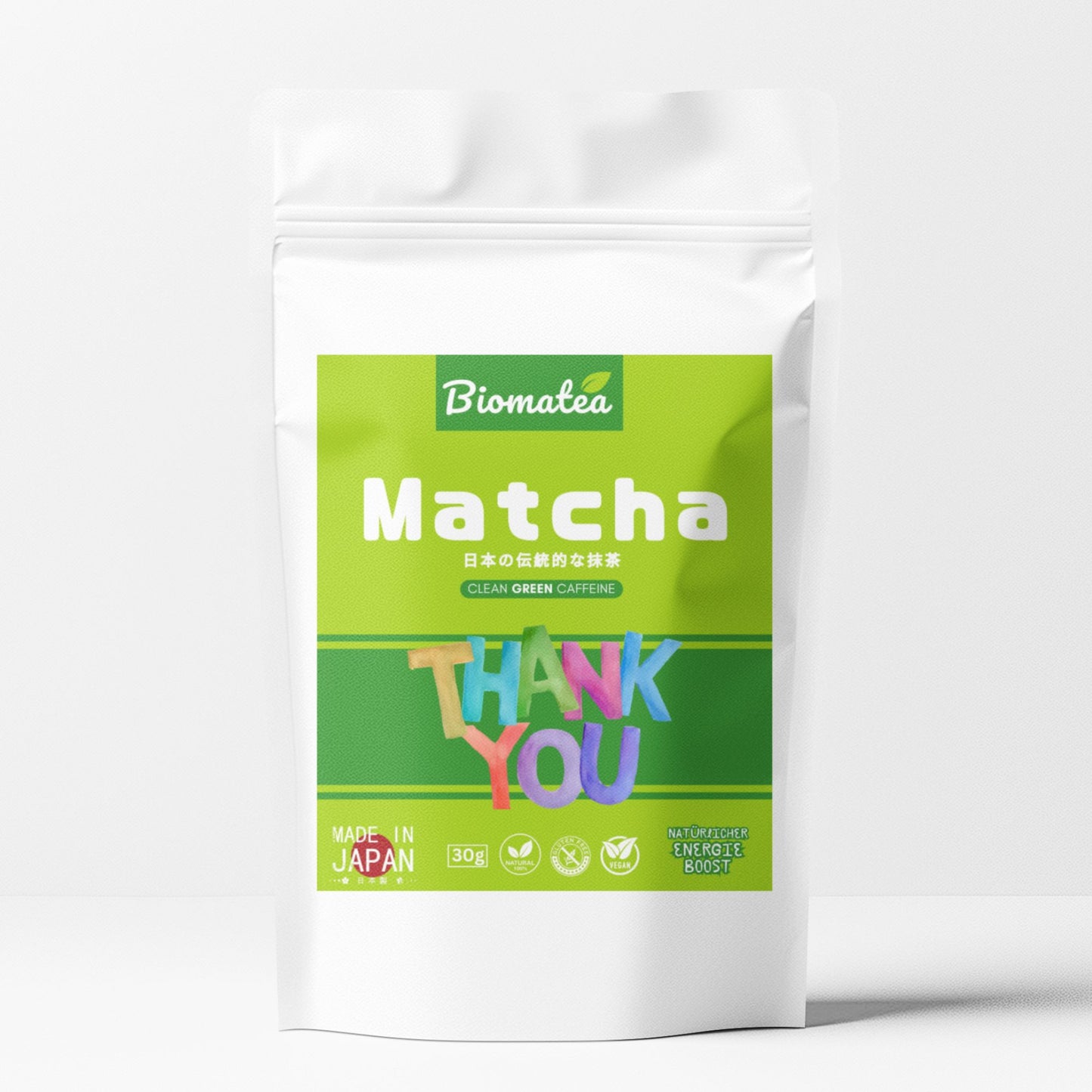 Biomatea Matcha aus Japan Geschenkidee mit Botschaft, 30g – Vegan & Zuckerfrei