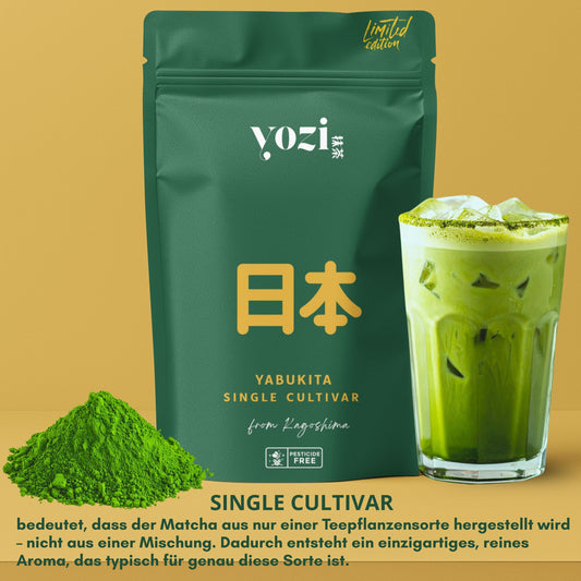 Yabukita sigle cultivar Matcha Tee Pulver aus Kagoshima, ceremonial grade, 80g, Limitierte Auflage