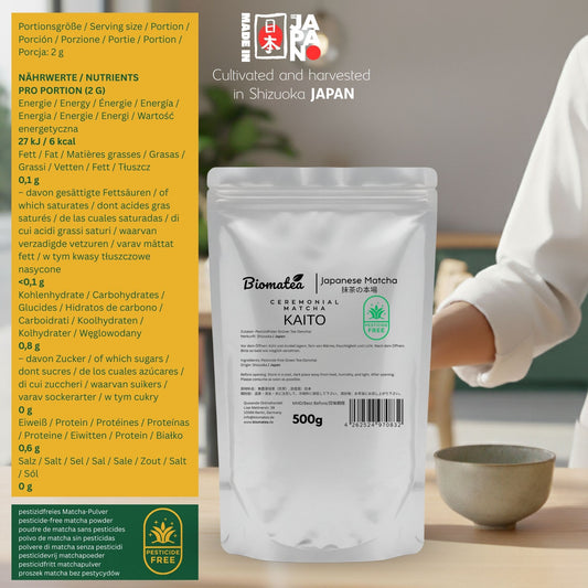 500g Vorratspack Ceremonial Matcha Pulver aus Shizuoka Japan, Pestizidfrei Matcha-Tee
