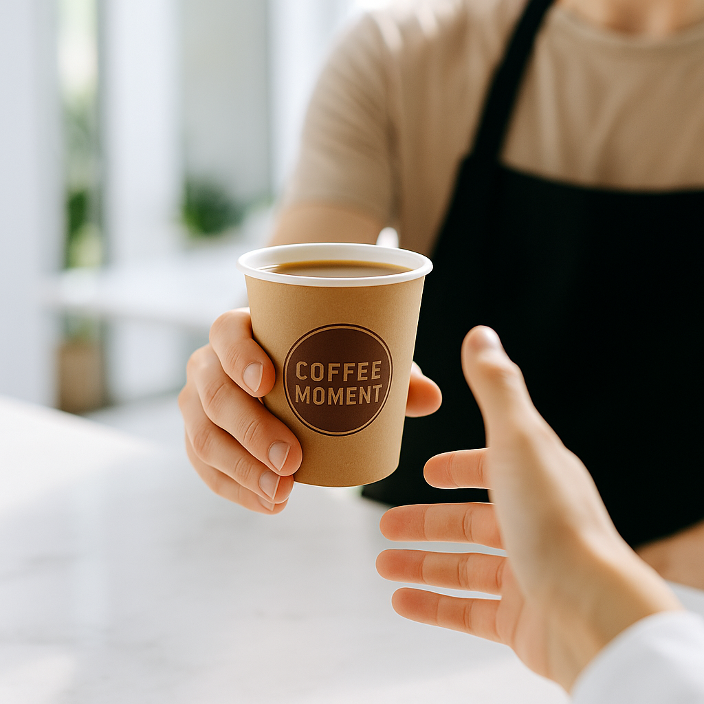Coffee Moment Kaffeebecher, Kaffee to go Pappbecher – 4 Größen, für heiße & kalte Getränke