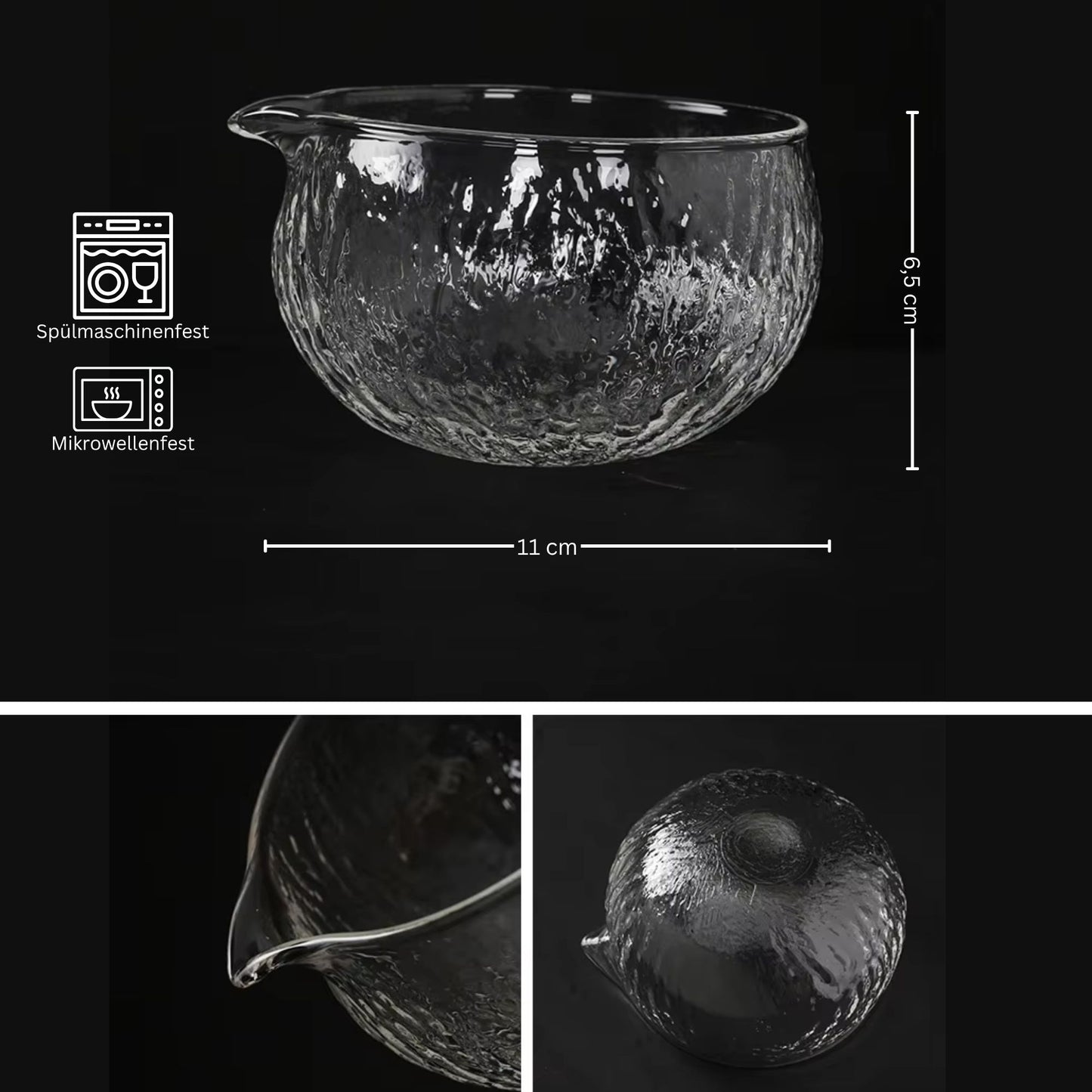 Glas Matcha Schale – Ø 11 cm