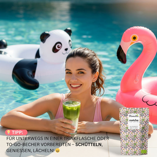 Biomatea 100g Bio iced Matcha Latte, aus Japan. Sommer edition, leicht gesüßt