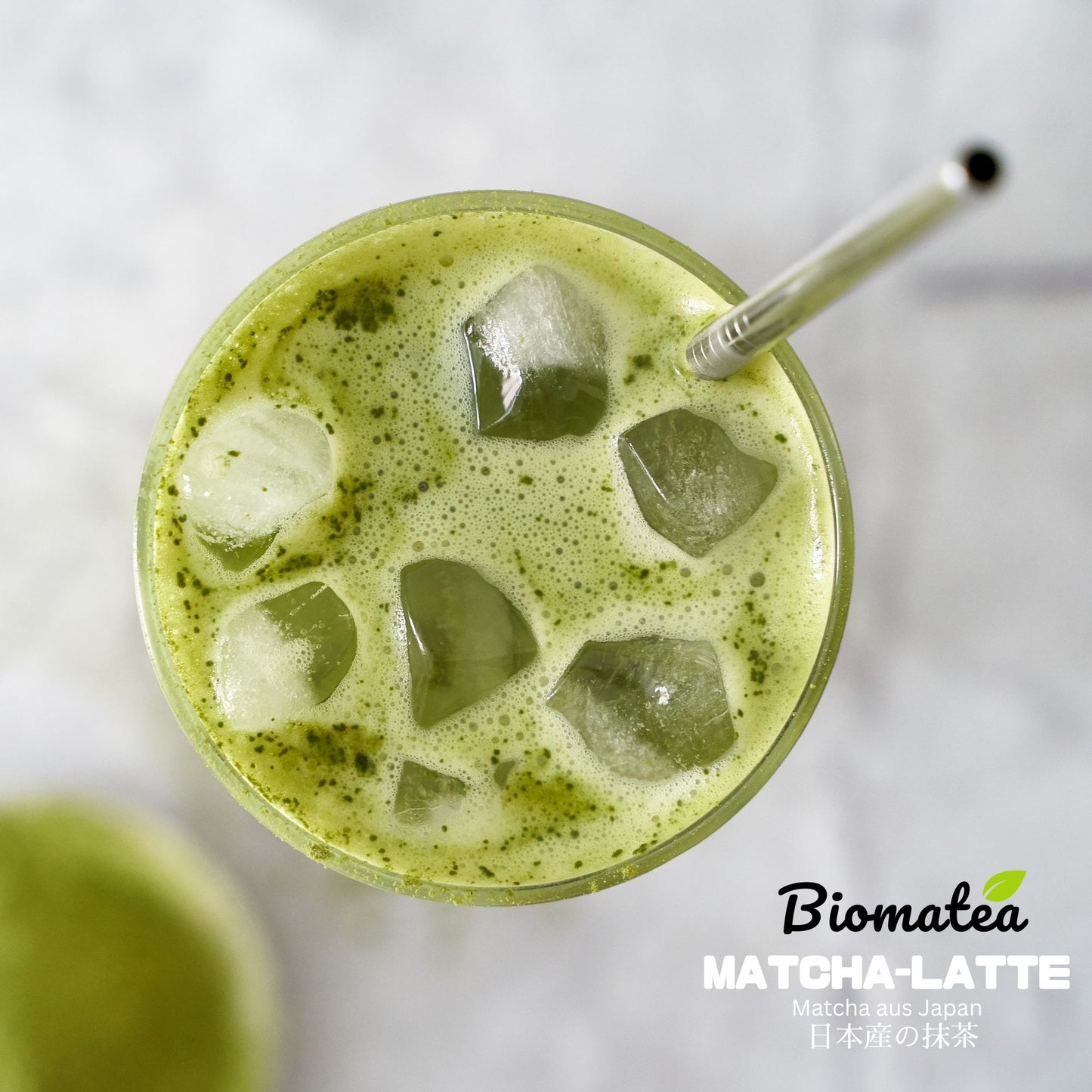 Biomatea 100g Bio Matcha Latte, aus Japan, Love edition, leicht gesüßt