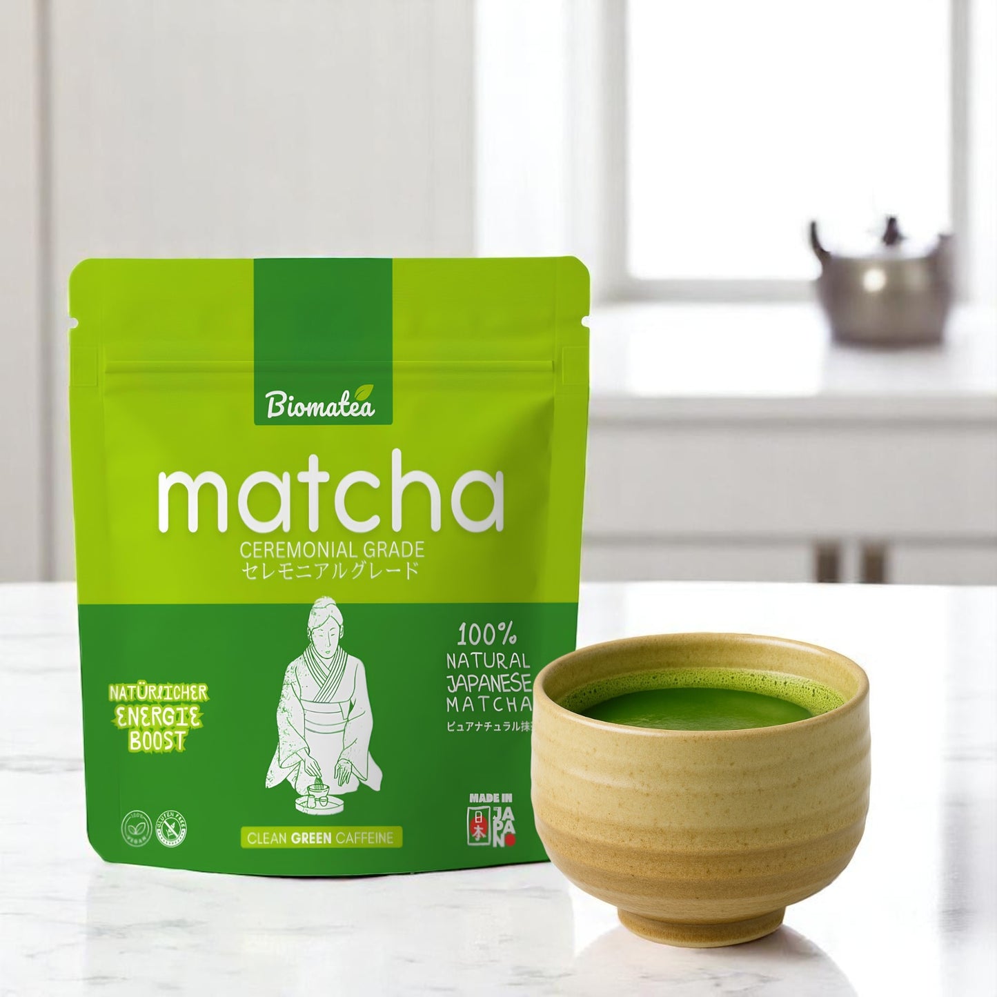 Biomatea Ceremonial Premium Matcha aus Japan, 50g