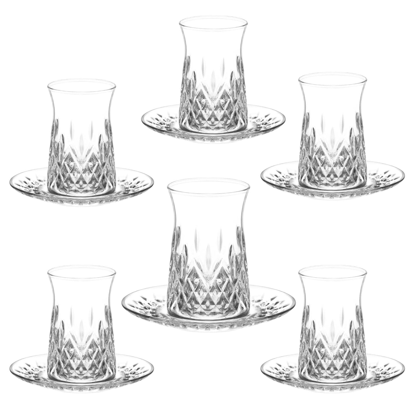 Teegläser Set (12-tlg.) – Kristall-Design & Bleifrei, 170ml