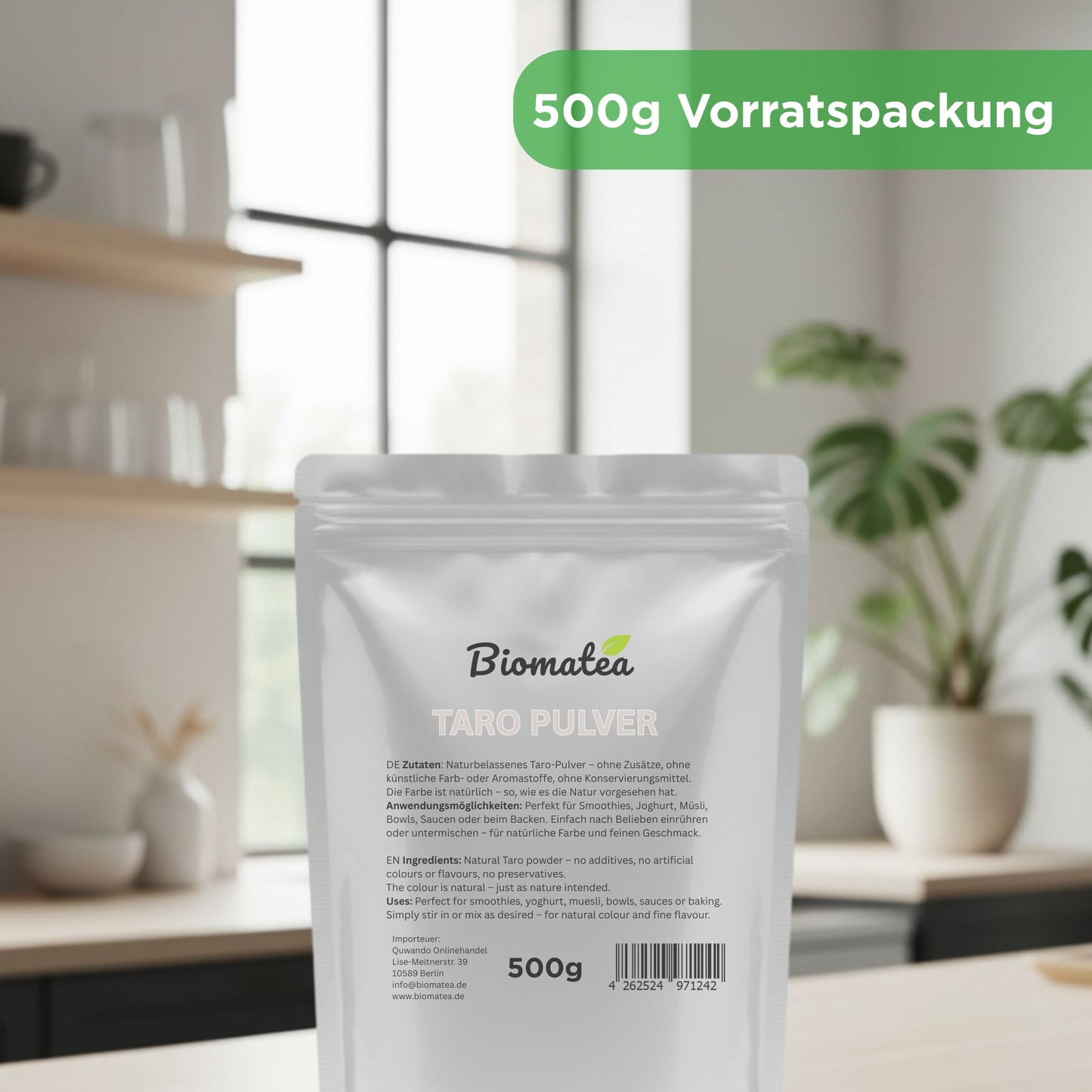 Taro Pulver 500 g – Premium Qualität – natürlich & rein – glutenfrei, vegan & ohne Zusatzstoffe