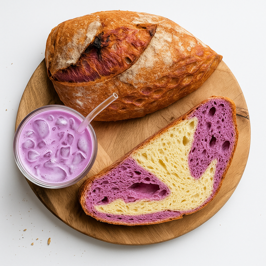 Lila Yamswurzel-Pulver, Ube powder, Violett Yam Ube Pulver, Naturbelassen, 100 g gemahlen