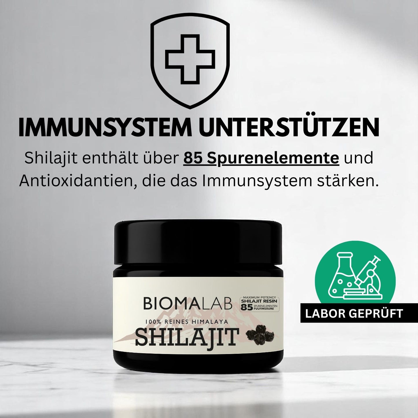 Biomalab Shilajit – 100 % Reines Himalaya Harz im 30g Glas