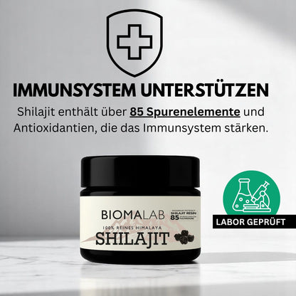 Biomalab Shilajit – 100 % Reines Himalaya Harz im 30g Glas
