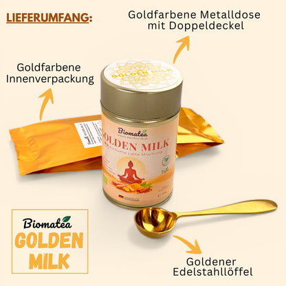Bio Golden Milk Kurkuma Latte 200g – Goldene Milch Superfood Pulver – Kurkuma Latte Mischung Vegan