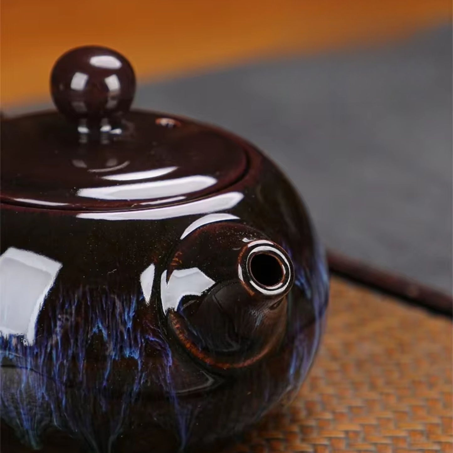 Keramik Teeset mit Kannen und 4 Tassen – Handgefertigtes Kung-Fu-Teeset mit Geschenkverpackung