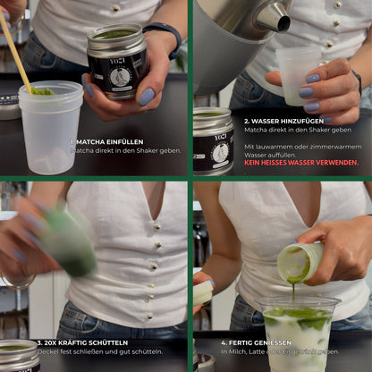 Mini Matcha Shaker 20 ml für Matcha, Hojicha & Ube Latte, kompakter Tee Shaker mit Schraubdeckel, Made in Japan