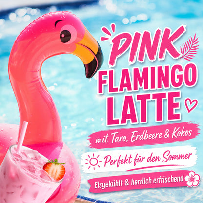 Pink Flamingo Latte Pulver, Erdbeere, Kokos & Taro Getränkepulver, 140g