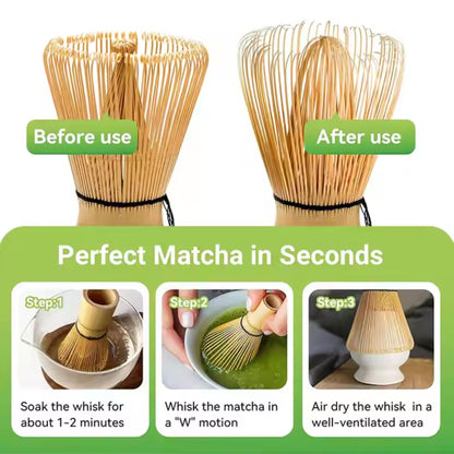Matcha Whisk Bambusbesen | Chasen Matchabesen 100 Zinken Borsen Natur