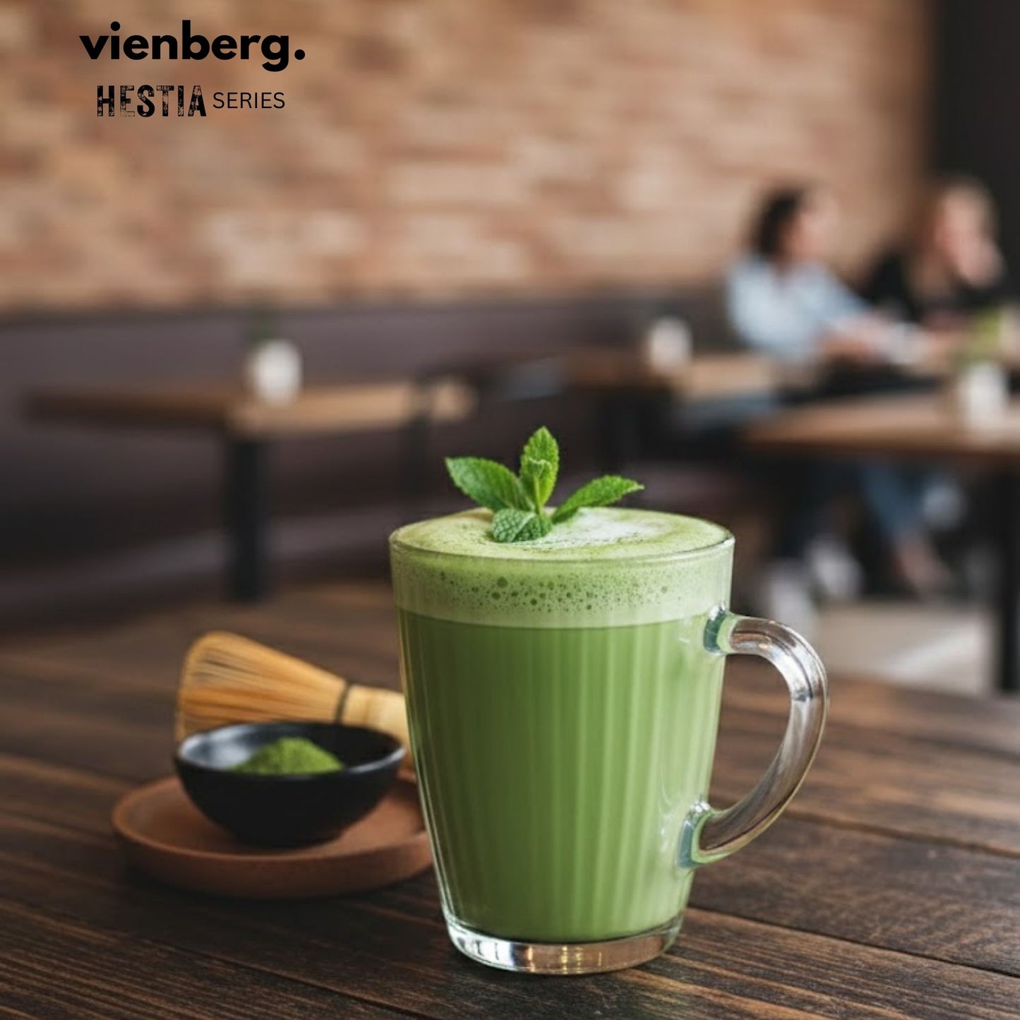 6er Set Matcha & Teegläser mit Henkel Rillen-Relief design, 400 ml