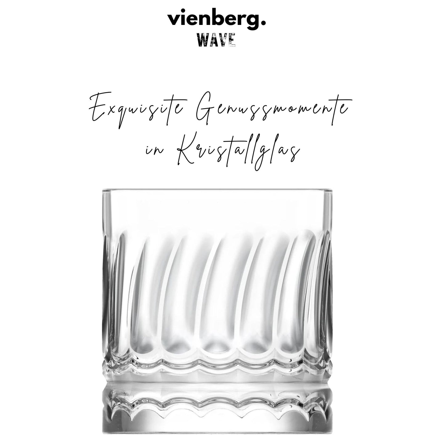 Wave 6 Stück Matcha Gläser 330ml Wellen-Design, extra schwer & massiv