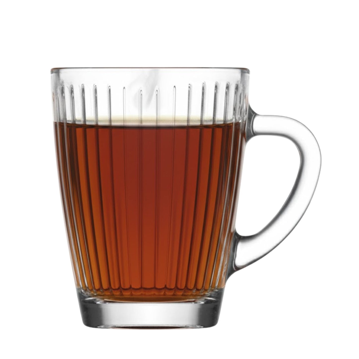 6er Set Matcha & Teegläser mit Henkel Rillen-Relief design, 400 ml