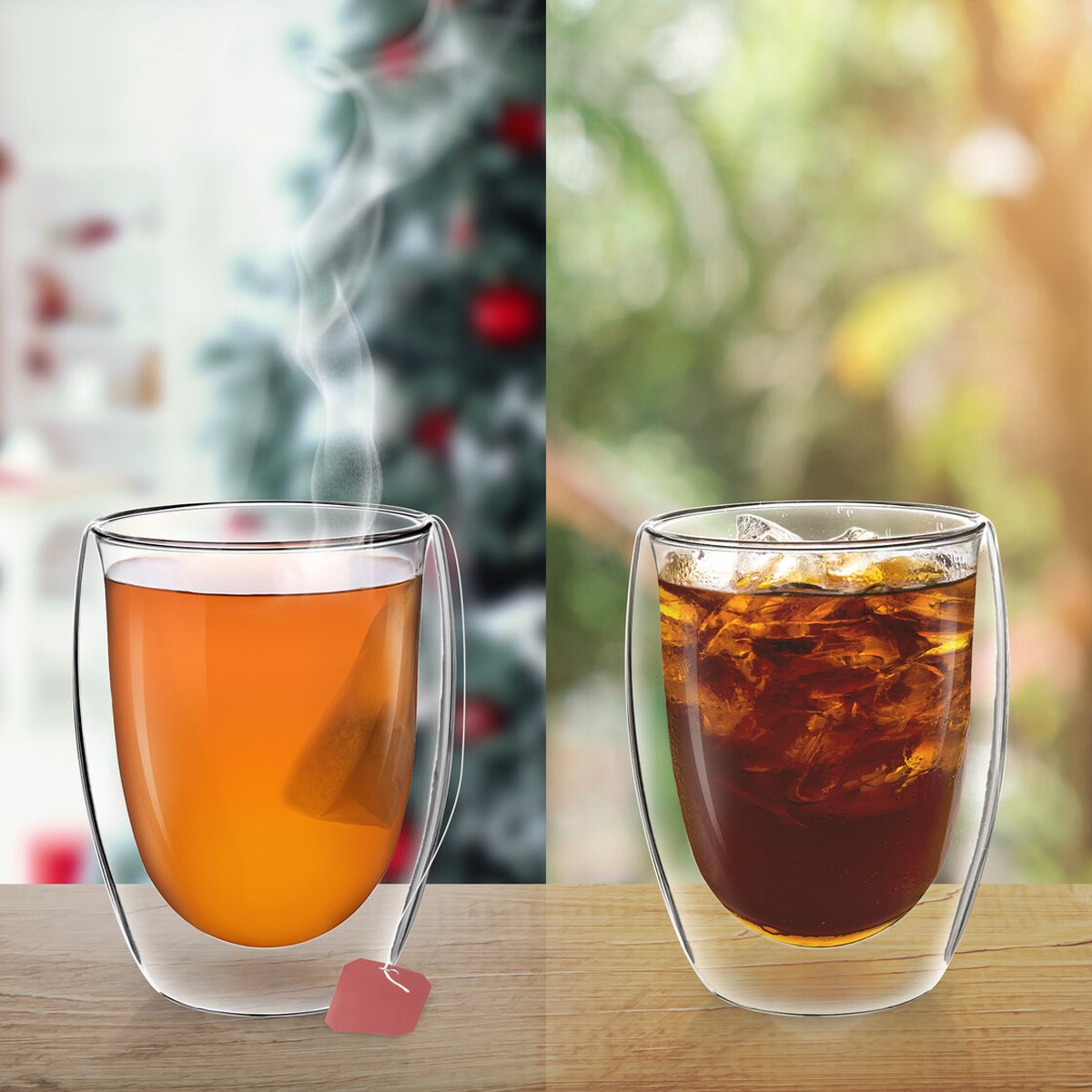 4x 350ml doppelwandige Latte Macchiato, Tee Gläser mit Schwebeeffekt