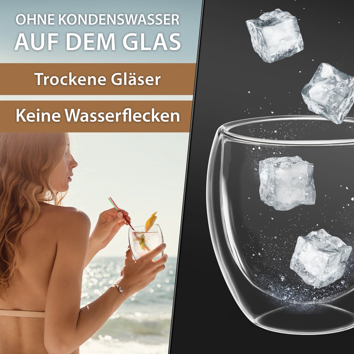 4x 250ml doppelwandige Latte Macchiato, Tee Gläser mit Schwebeeffekt