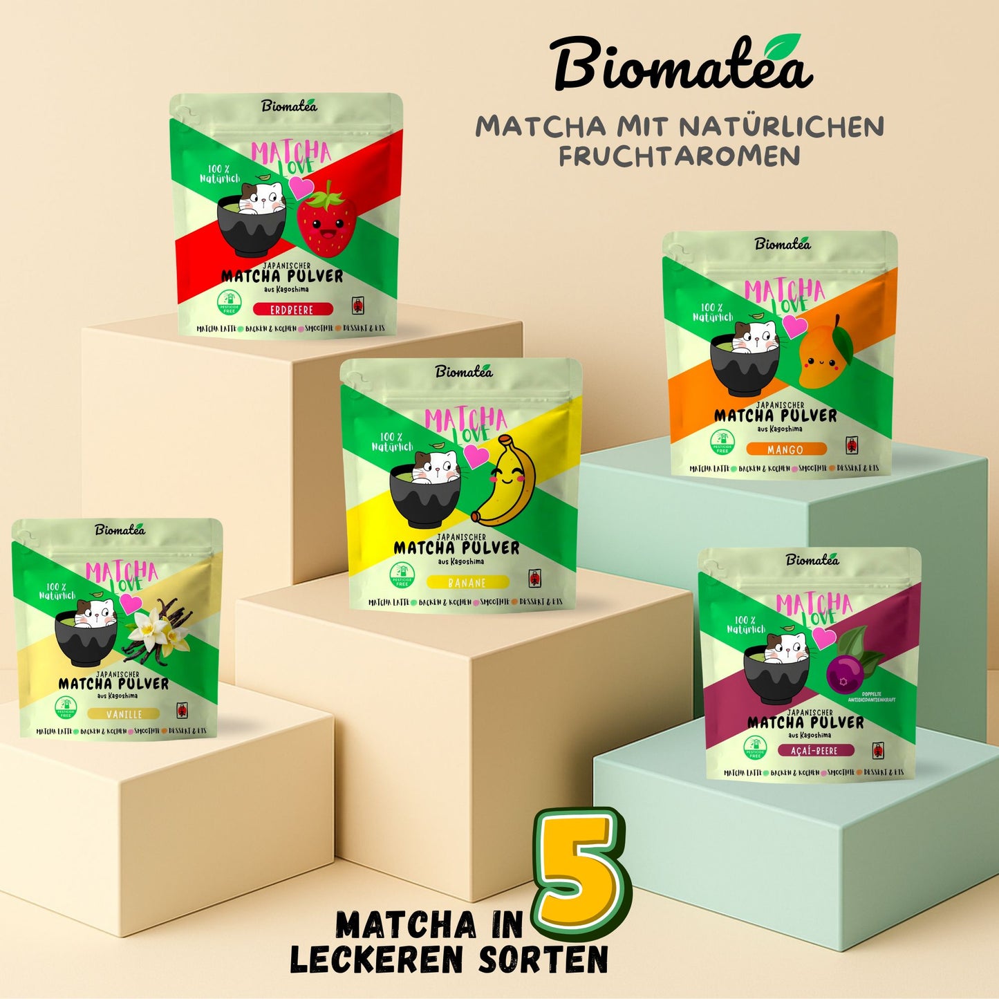 Matcha Love, 50 g japanischer Matcha Tee Pulver mit Banane Geschmack