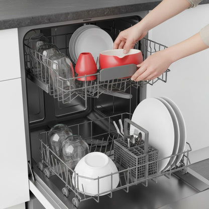 2-teiliges Keramik Matcha Schalen Set Basic | Matcha Schale (500 ml) & Bambusbesen Chasen-Halter, Blau-Rosa