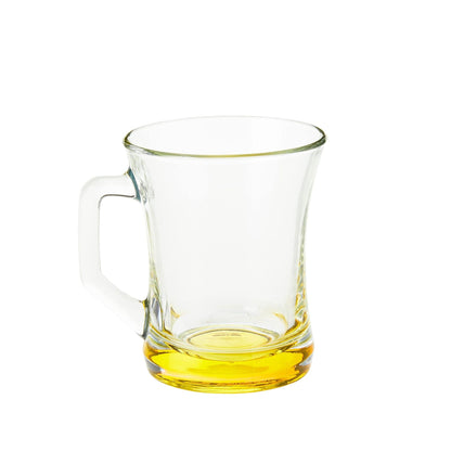 ZEN+ Bunte Gläser mit Henkel (6er Set) – Gehärtetes Glas & 6 Farben 225ml