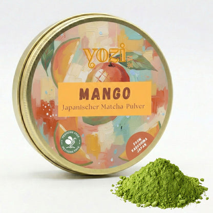 Ceremonial japanischer Matcha Tee Pulver mit Mango Geschmack, 40g Dose