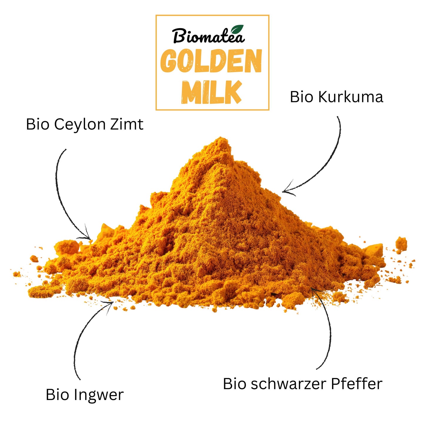 Bio Golden Milk Kurkuma Latte 100g Set – Goldene Milch Superfood in goldfarbener Metalldose mit Doppeldeckel & Edelstahllöffel – Vegan