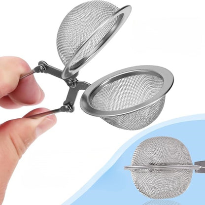 Edelstahl Teezange, Tee-Sieb mit Griff – 17 cm | Wiederverwendbarer Teefilter für losen Tee