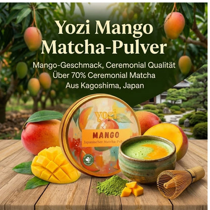 Ceremonial japanischer Matcha Tee Pulver mit Mango Geschmack, 40g Dose