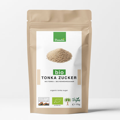 Bio Tonka Zucker 175 g – Aromatischer Tonkabohnen Zucker – Feiner Duft nach Vanille & Mandel, organik Tonkazucker
