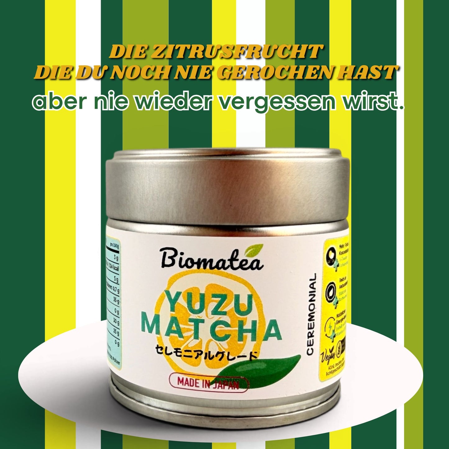 Yuzu Matcha Pulver 30g - Ceremonial Grade Matcha mit japanischer Zitrusfrucht
