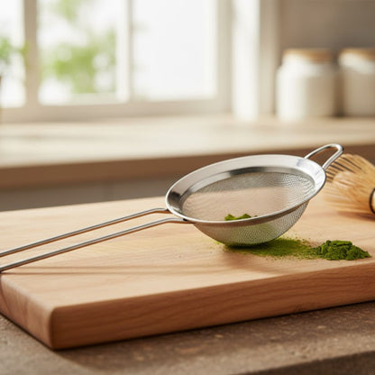 Edelstahl Teesieb – 19 cm | 304 Edelstahl Feinmaschensieb für Matcha & losen Tee, Matcha-Sieb