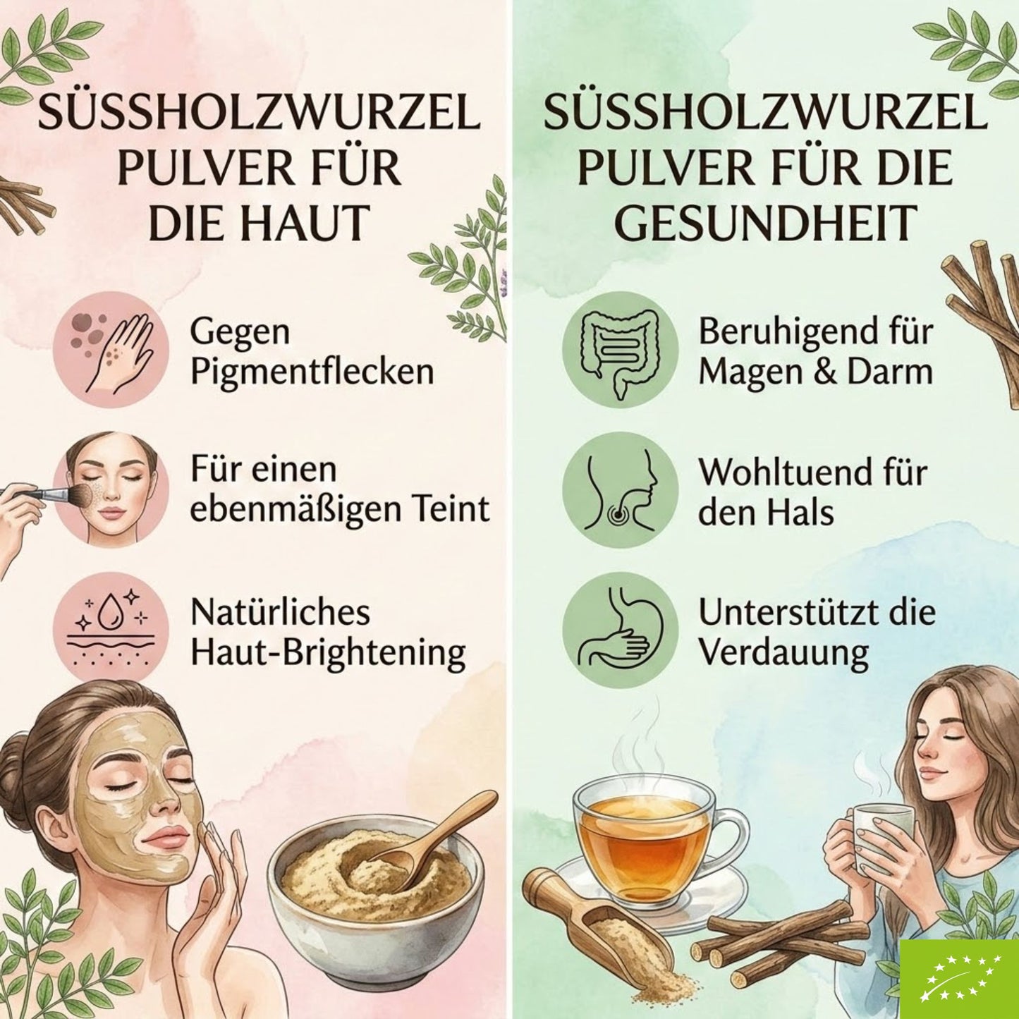 Bio Süßholzwurzel Pulver 150g – Fein gemahlenes Süßholz | Für Tee, Smoothies, Gewürze & DIY Kosmetik, Glycyrrhizin