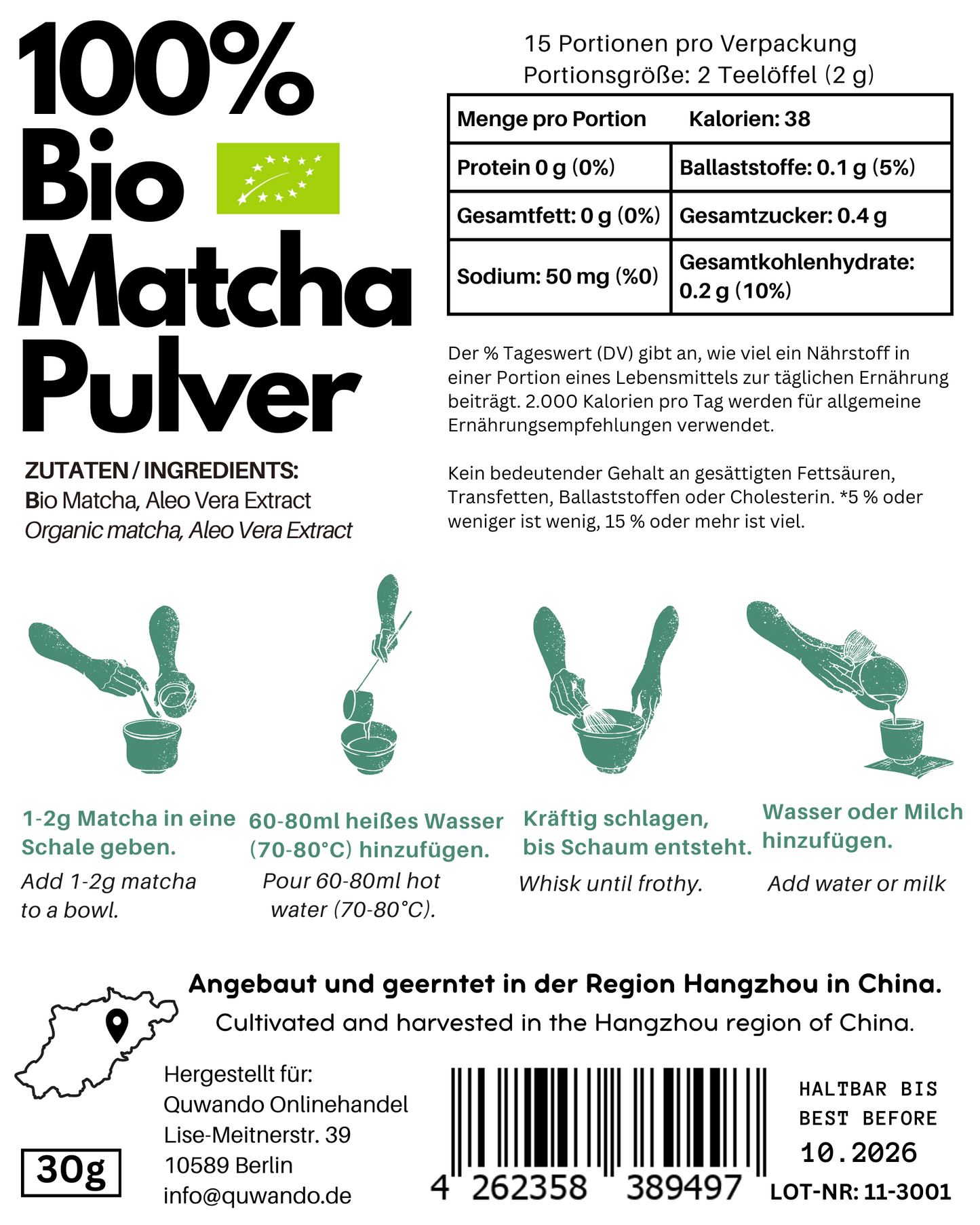 Aloe Vera Matcha, 30g