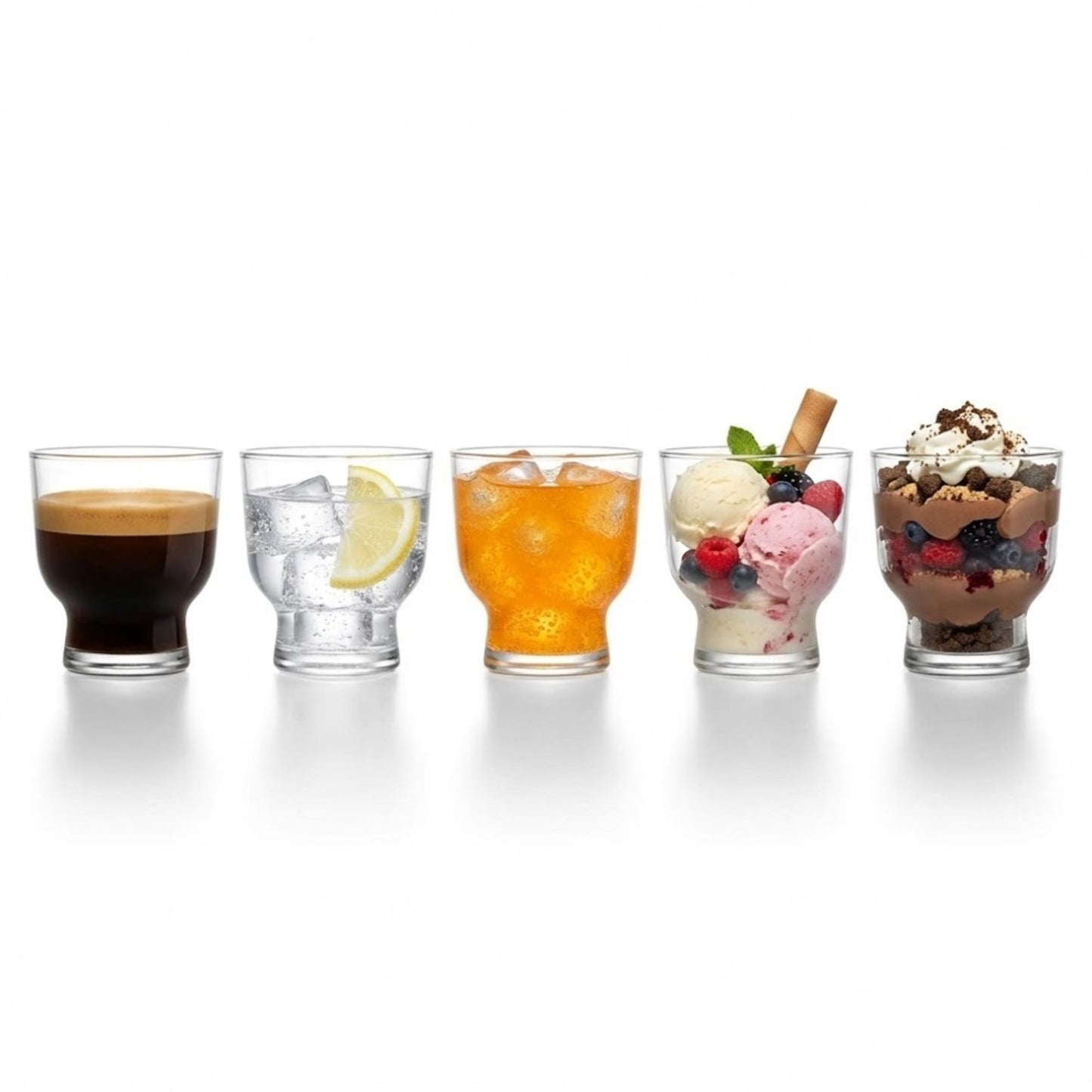 Petit 240 ml Glas Set 6 Stück Vielseitige Trinkgläser & Dessertschalen, Glasschalen