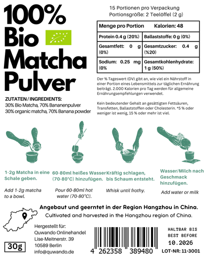 Banane Matcha, 30g