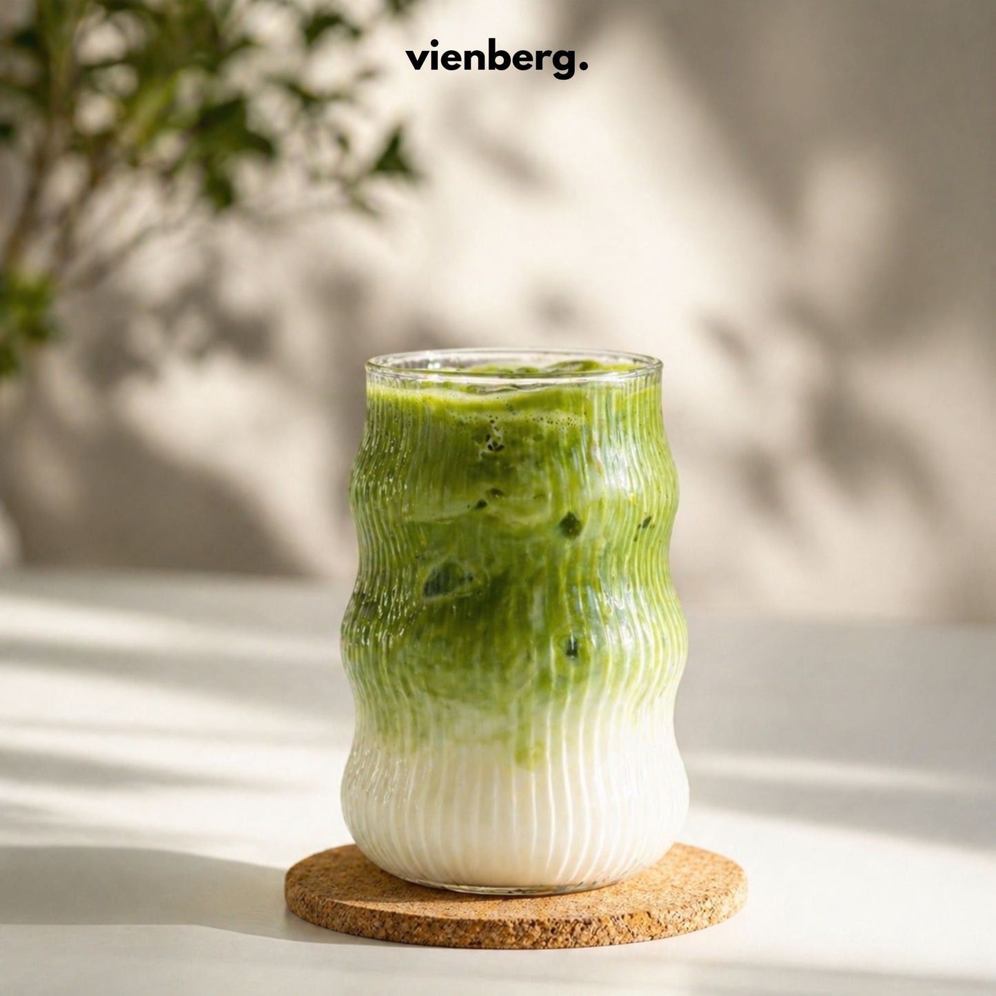 Ripple Matcha-Gläser 6er Set 400ml | Wellen-Design für Matcha Latte Glas, Iced Coffee & Smoothies Trinkgläser