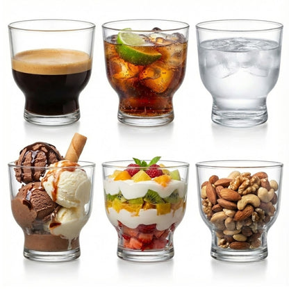 Petit 240 ml Glas Set 6 Stück Vielseitige Trinkgläser & Dessertschalen, Glasschalen