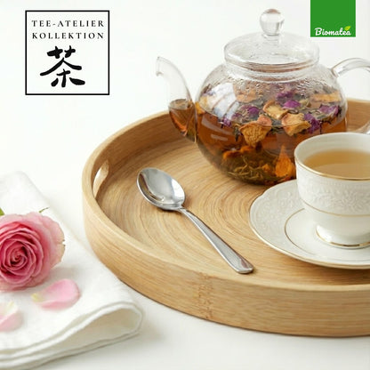 Zen Garden Spirit – Meditativer Früchtetee mit Lotusblättern & Mango (80g) – Tee-Atelier Edition